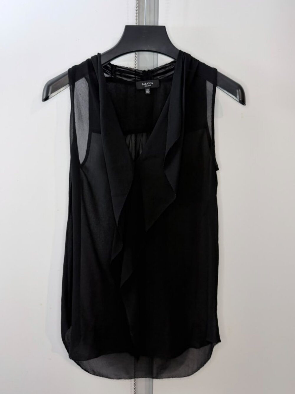 Babaton Aritzia 100% Silk Black Draped Blouse – XXS